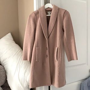 JCrew Factory Pale Pink long wool coat size 0